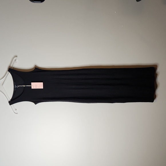 NEW Quince Tencel Rib Knit Sleeveless Dress Black Sz XS - Picture 6 of 8